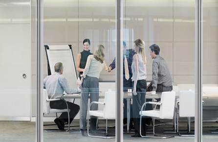 Meeting in an office